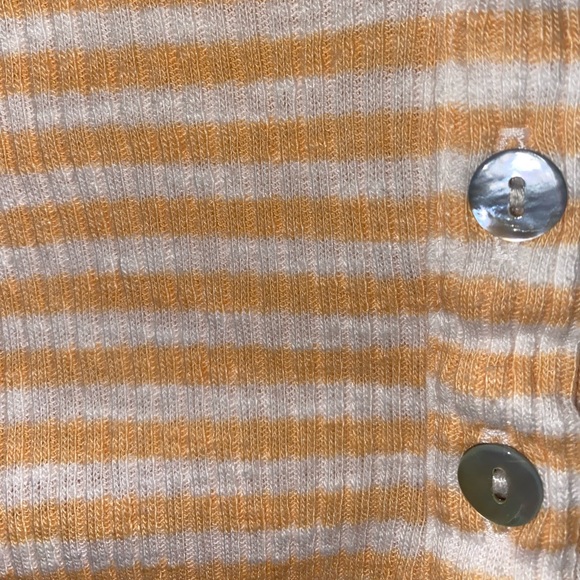 American Eagle Orange Striped Button Top - Picture 3 of 4